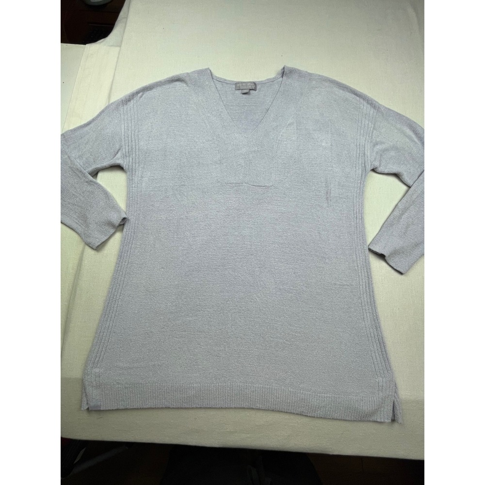 Barefoot Dreams CozyChic Ultra Lite V-Neck Tunic Sweater Lavender‎ Purple